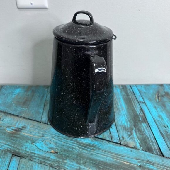 Vintage Black Graniteware Enamel Coffee Pot | Campware - Picture 5 of 10